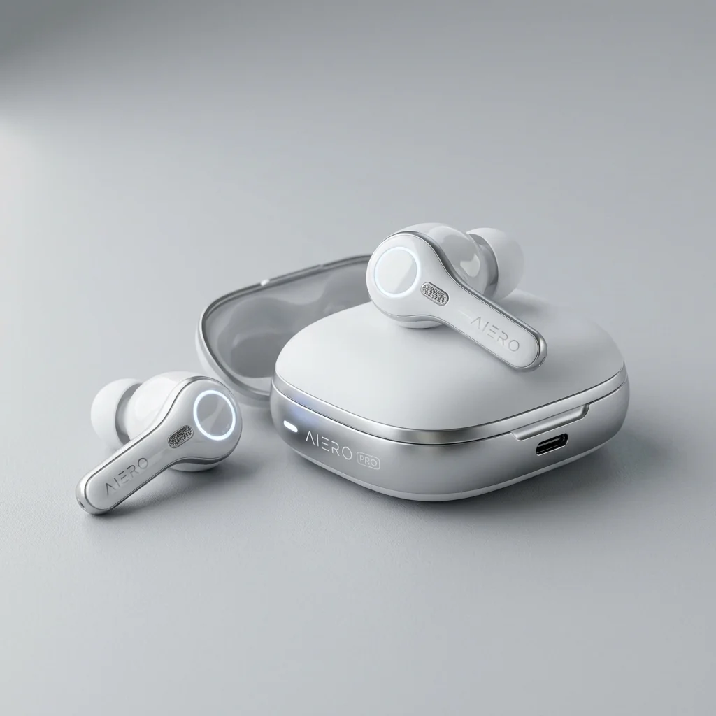 AI smart earphone product rendering